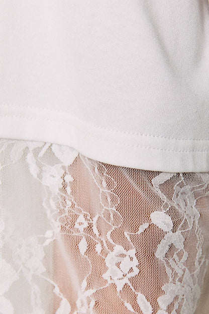 Rachel Lace Contrast Long Sleeve