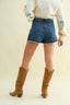 Katie Lace Trim Denim Shorts