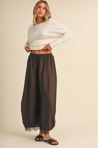 Latte Lace Barrel Pants