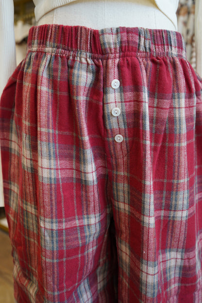 Kenzi Plaid Wide-Leg Pants