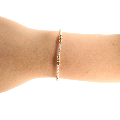 ILY Bracelet in Silver with Gold | BEADED BLONDES