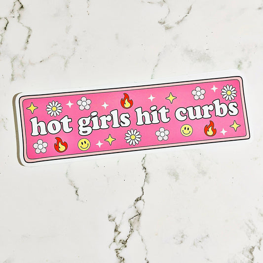 Hot Girls Hit Curbs Sticker