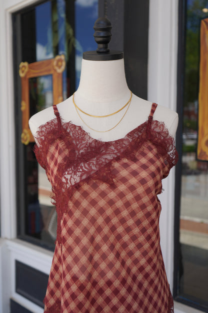 Kendall Gingham Lace Trim Set