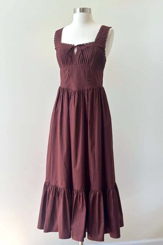 Georgia Lace Trim  Midi Dress