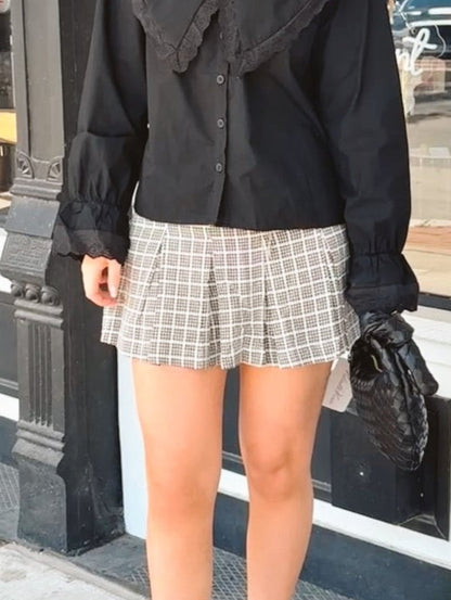 Bailee Gingham Pleated Skort