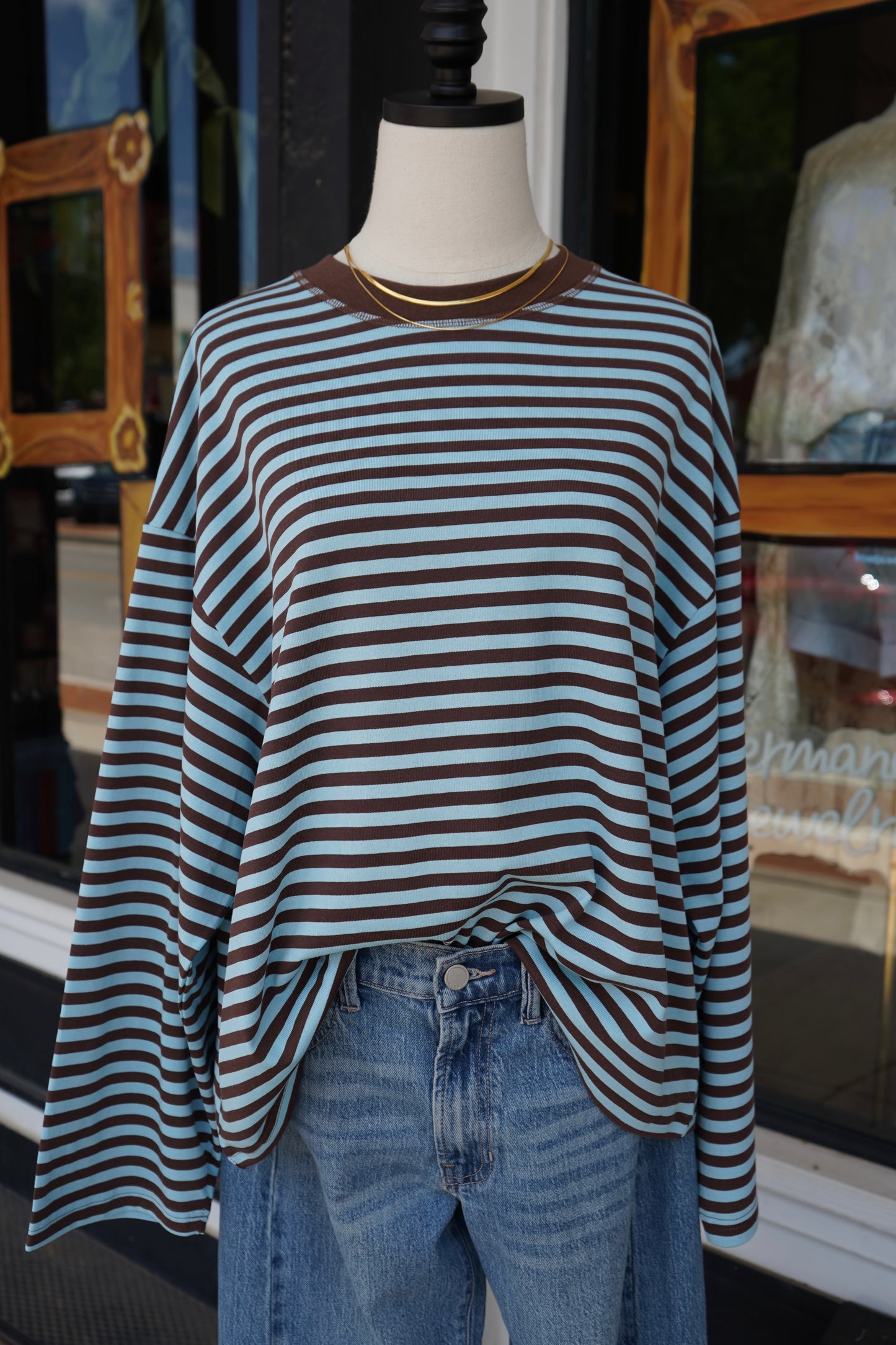 Greta Oversized Stripe Long Sleeve Top