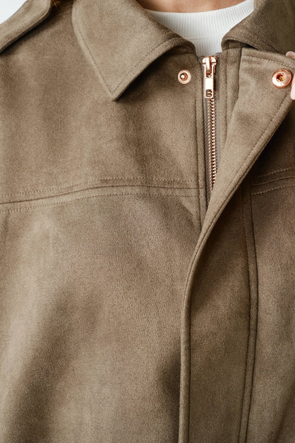 Devin Mojave Suede Finish Zip-Front Jacket