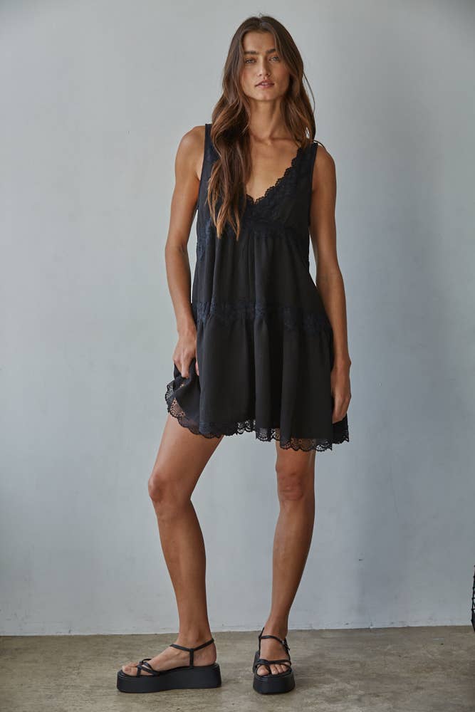 Naomi Lace Detail Mini Dress