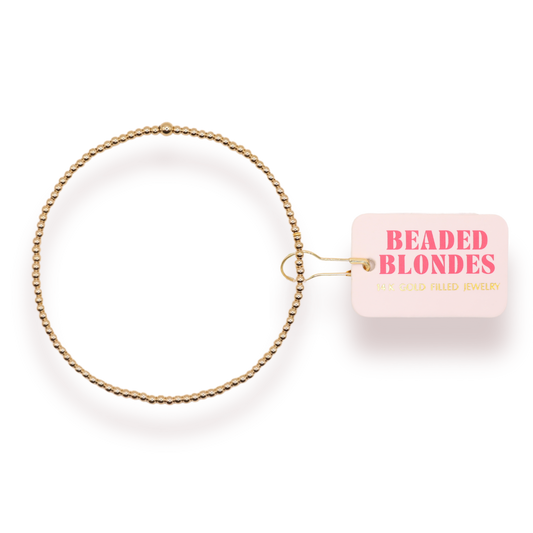 2MM Gold Beaded Bracelet | BEADED BLONDES