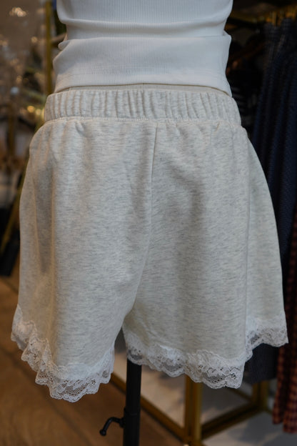 Tori Lace Hem Sweat Shorts