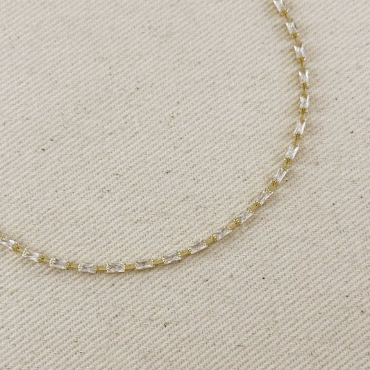 Crystal Baguette Anklet | Waterproof Jewelry