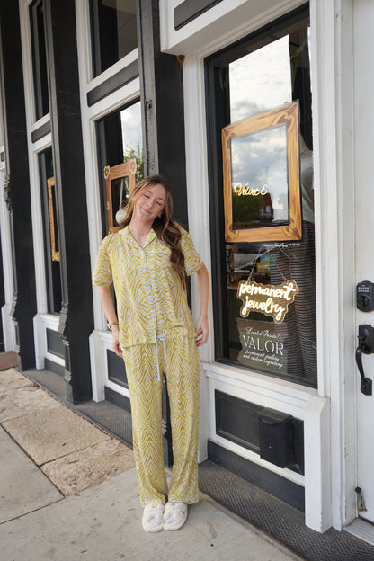 Chartreuse Zebra | Pajama Set