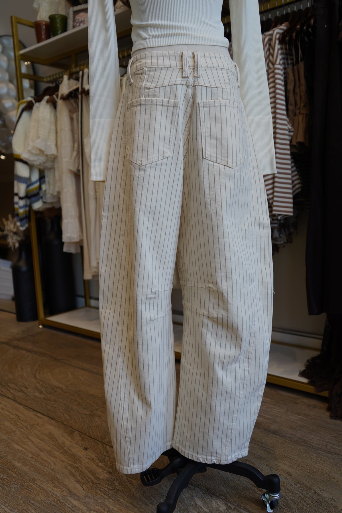 Penny Pin Stripe Barrel Pants