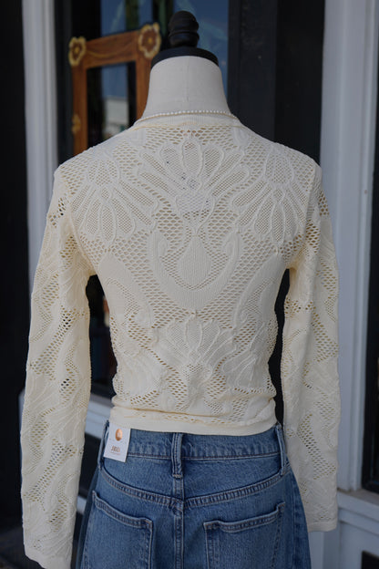 Bonnie Seamless Jacquard Mock Neck Long Sleeve