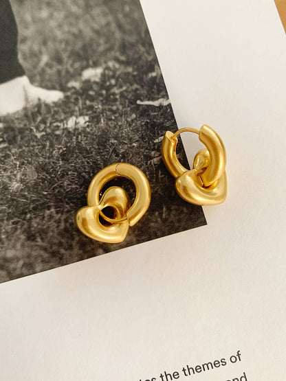 Dabria Heart Hoop Earring | Waterproof Jewelry