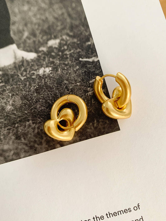 Dabria Heart Hoop Earring | Waterproof Jewelry