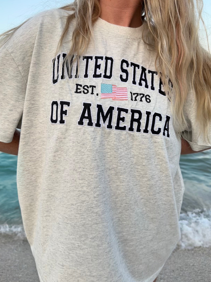 United States of America Embroidered Tee