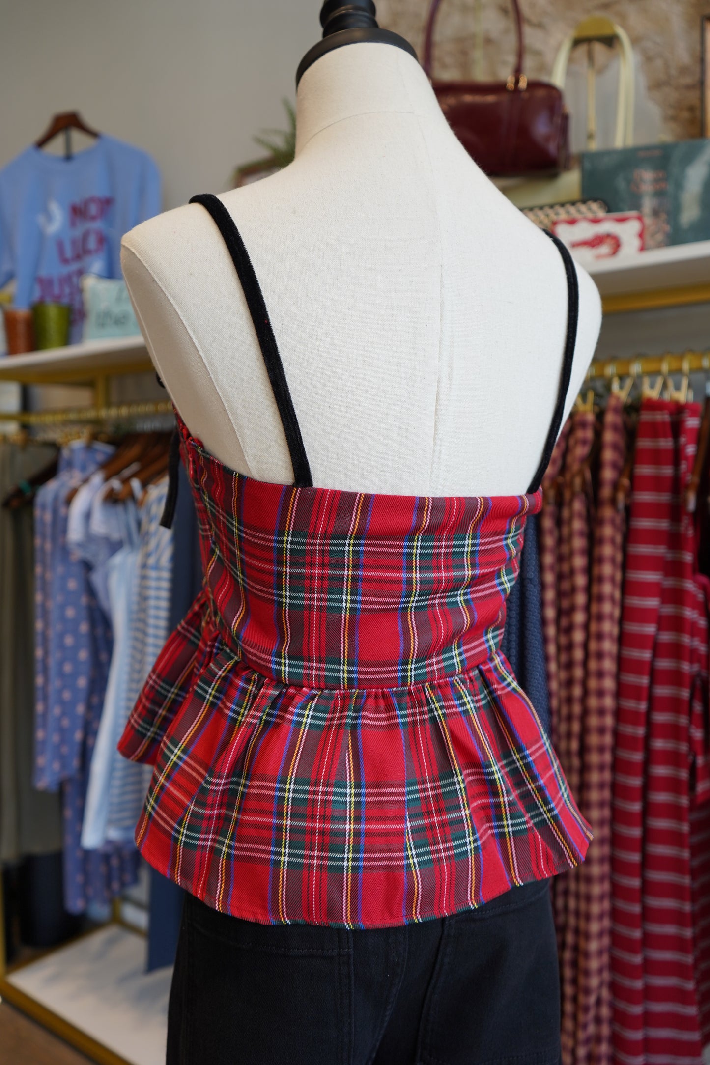 Molly Plaid Peplum Tank