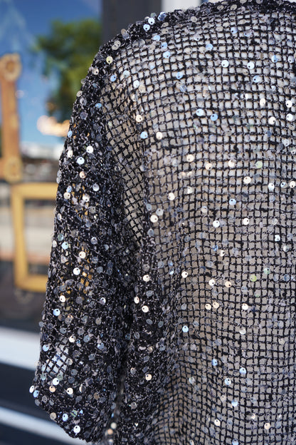 Rena Sequin Mesh Top