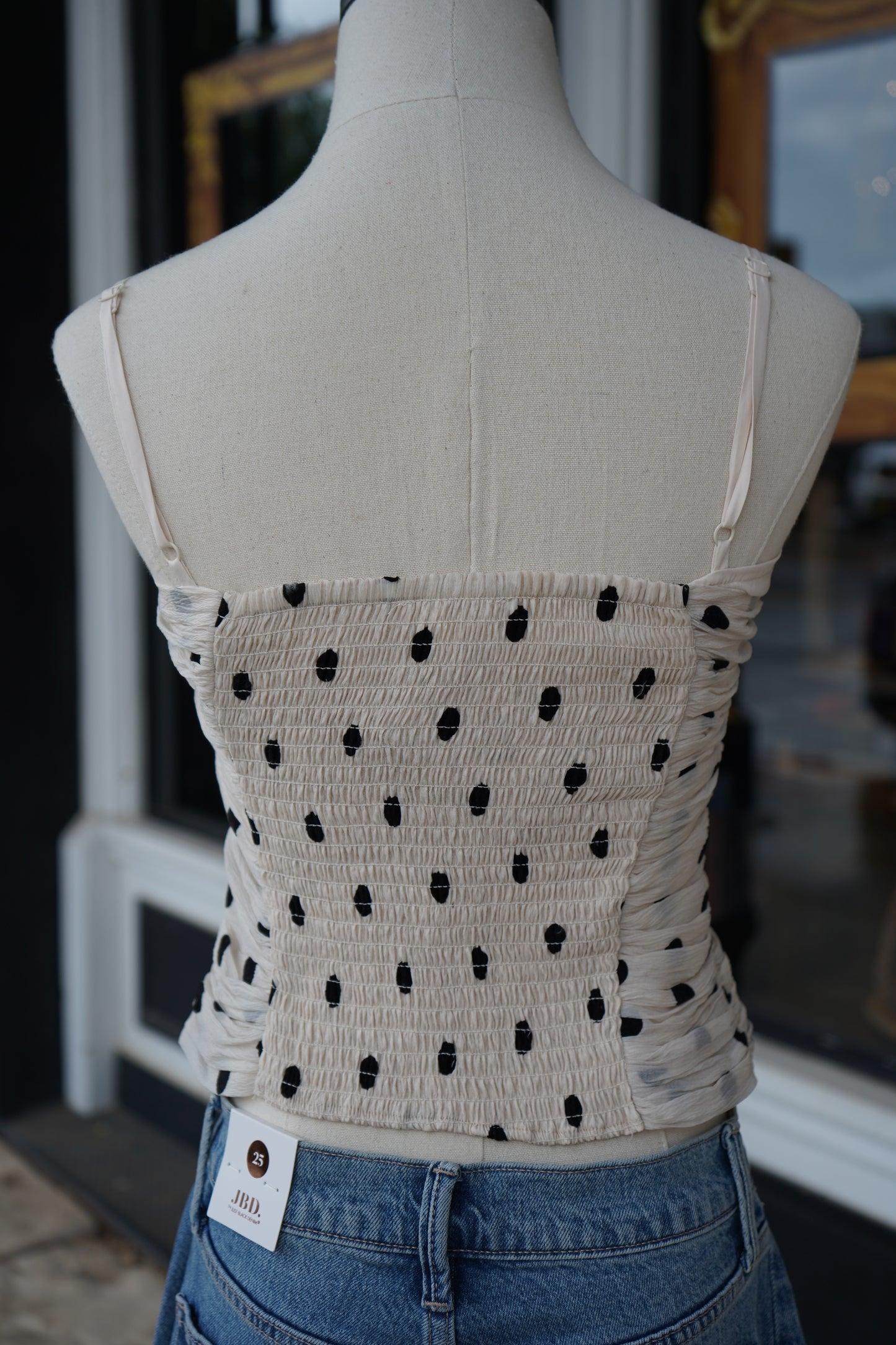 Lucy Ruched Polka Dot Tank