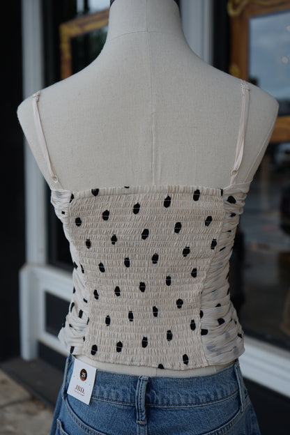 Lucy Ruched Polka Dot Tank
