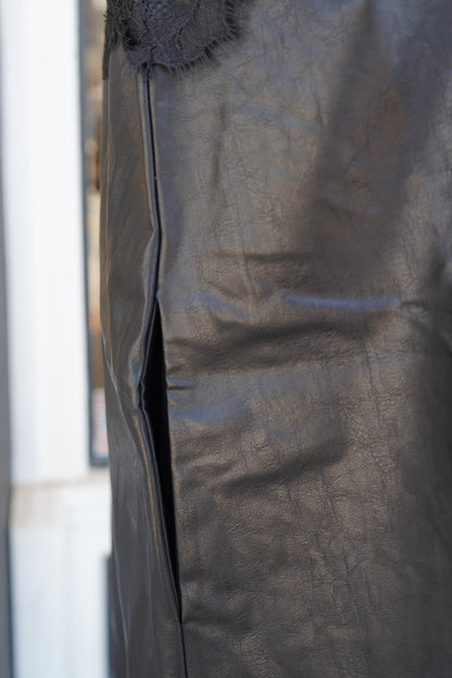 Kayda Structured Leather & Lace Mini Dress