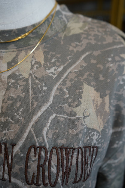 Make Heaven Crowded | Embroidered Camo Sweatshirt