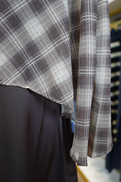 Hadley Plaid Layered Poncho Mini Dress