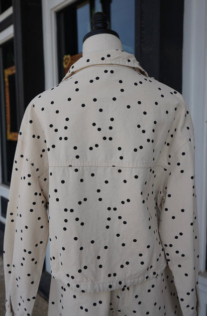 Amie Polka Dot High Neck Jacket