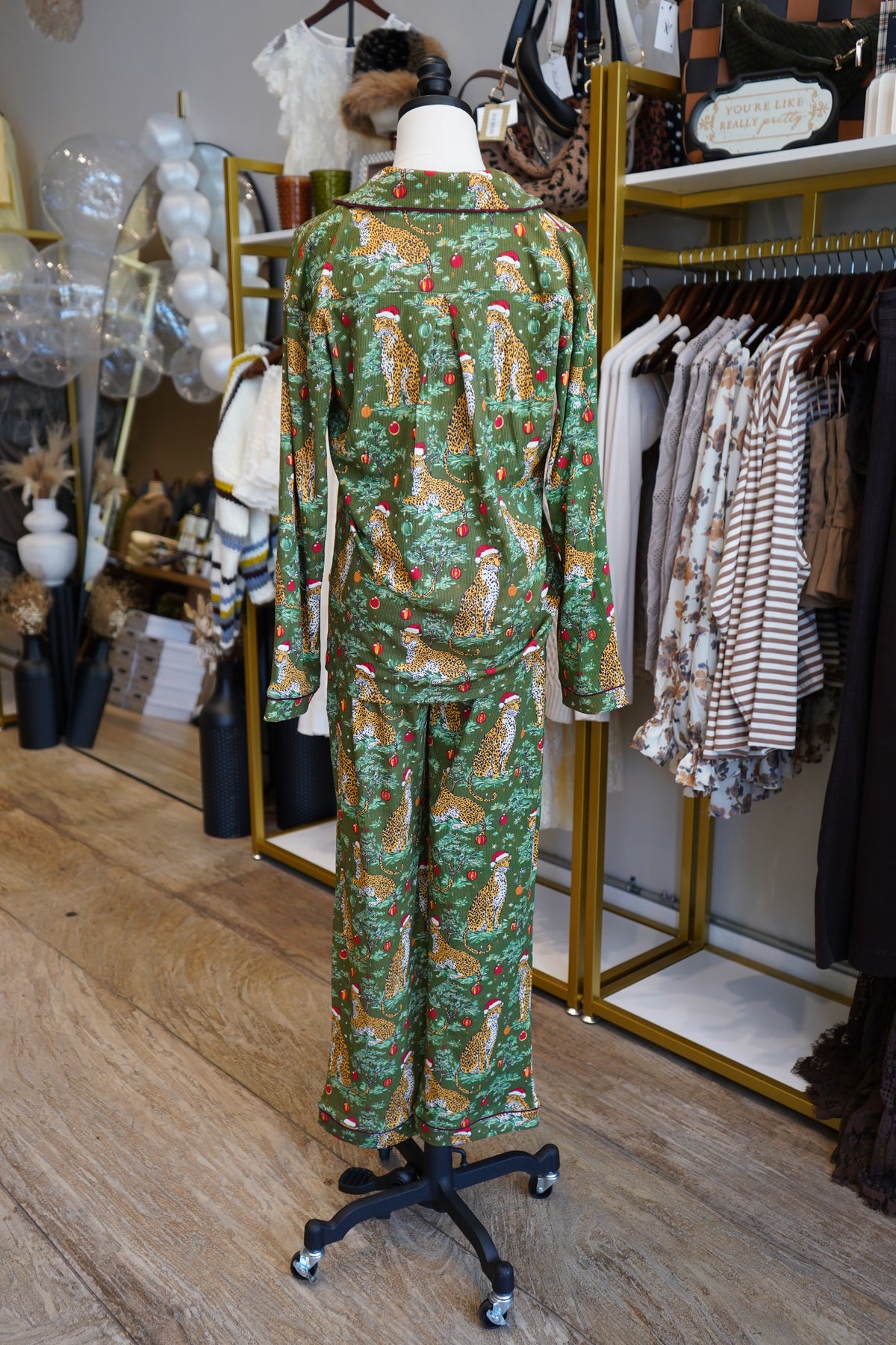 Christmas Cheetah Pajama Set