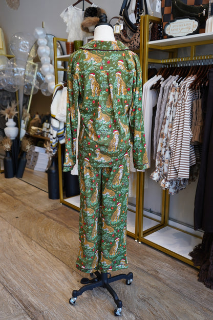 Christmas Cheetah Pajama Set