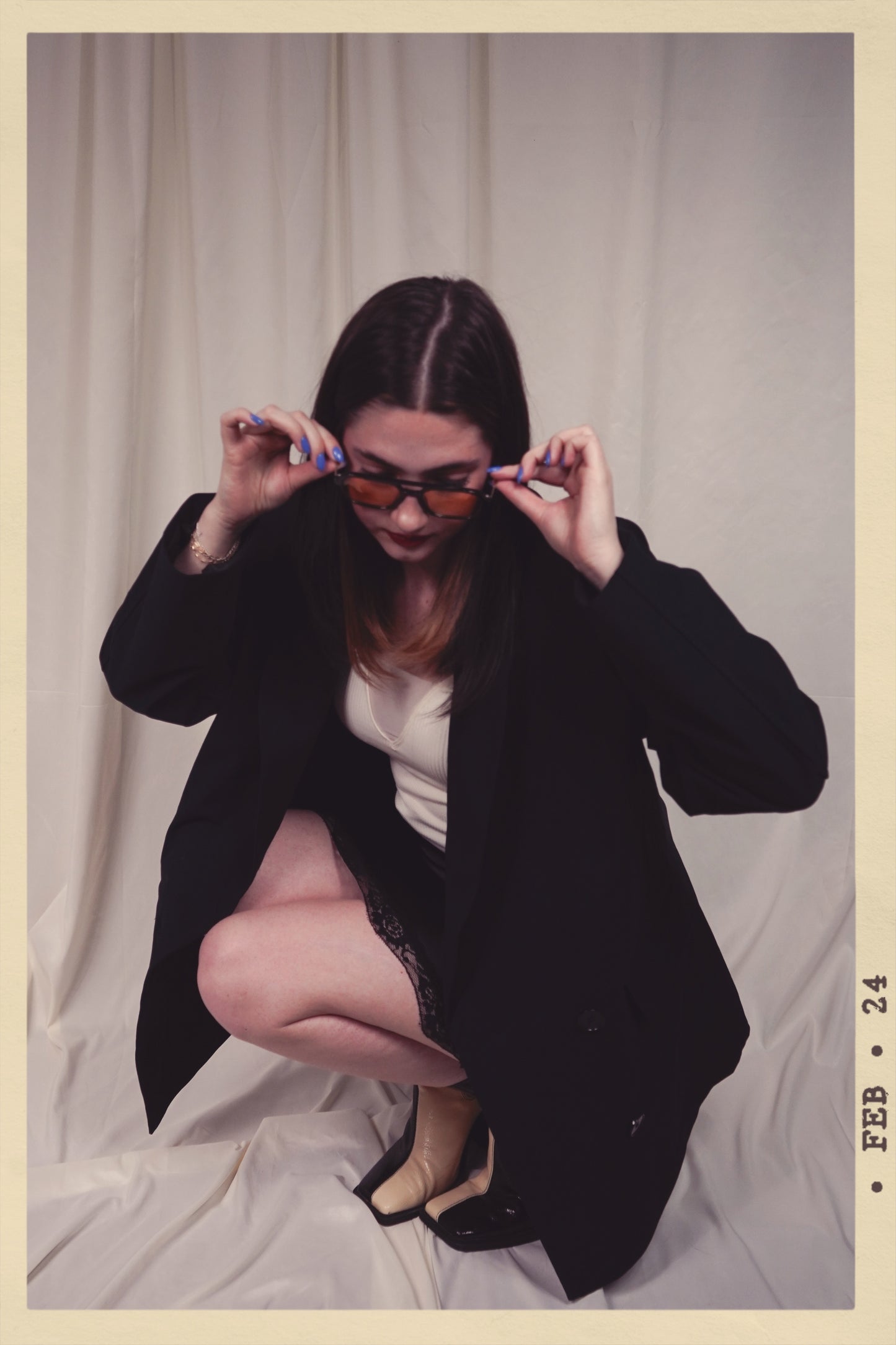 oversized boxy blazer black double breasted