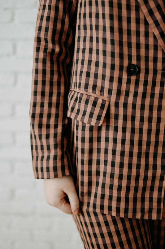 Aubree Gingham Blazer