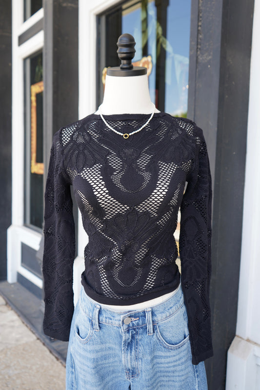 Bonnie Seamless Jacquard Mock Neck Long Sleeve
