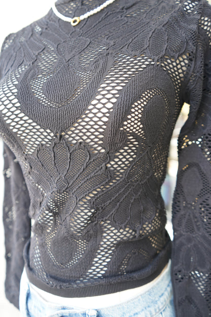 Bonnie Seamless Jacquard Mock Neck Long Sleeve