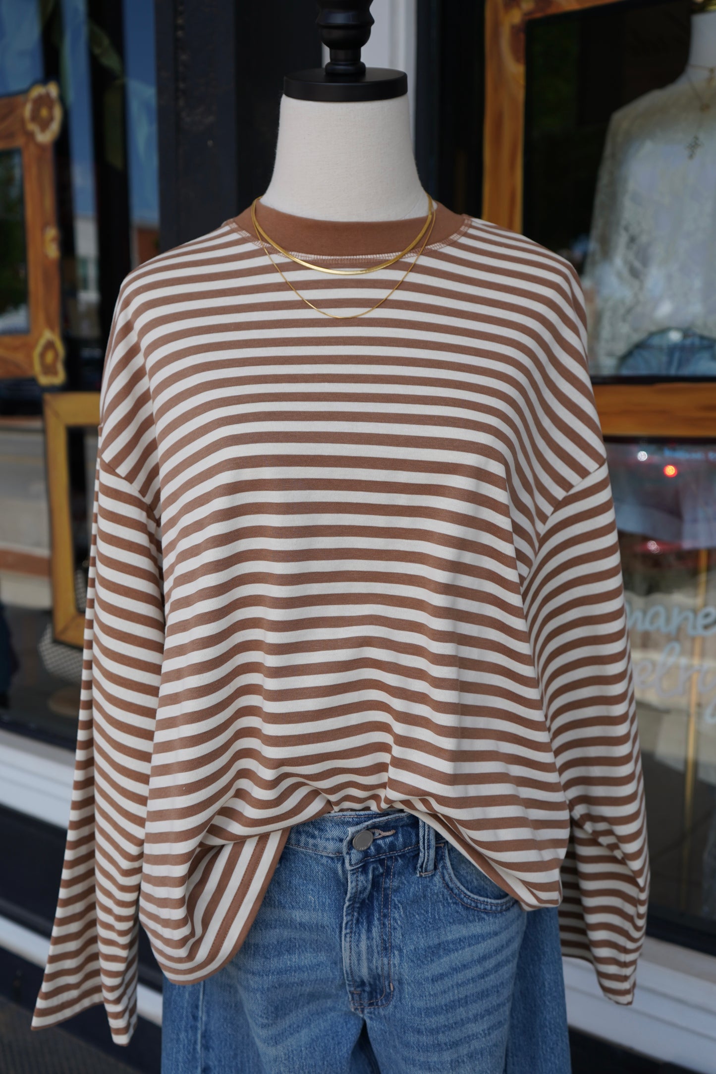 Greta Oversized Stripe Long Sleeve Top