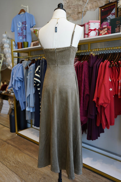 Sadie Suede Corset Midi Dress