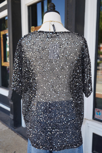 Rena Sequin Mesh Top