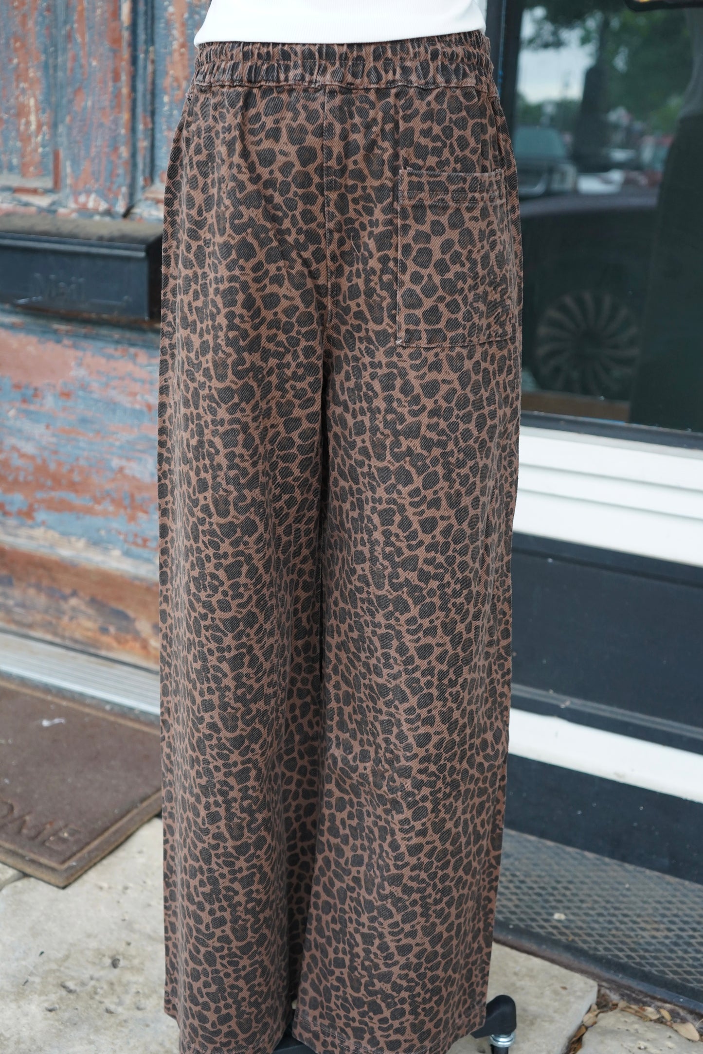 Carli Leopard Wide Leg Track Pants