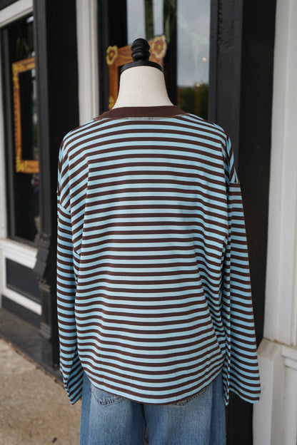 Greta Oversized Stripe Long Sleeve Top