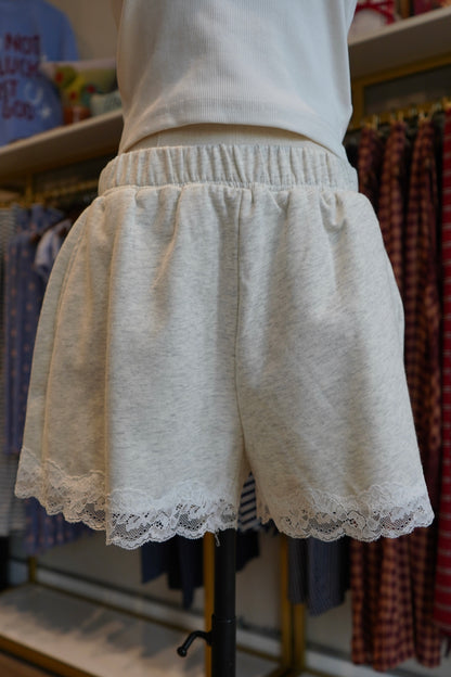 Tori Lace Hem Sweat Shorts