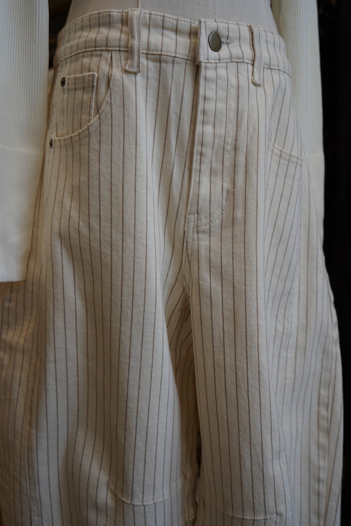 Penny Pin Stripe Barrel Pants