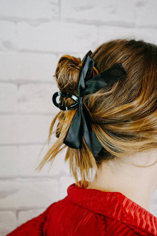 Satin Bow Claw Clip
