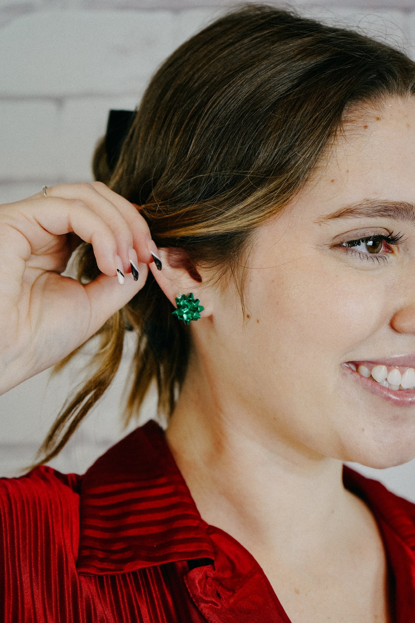 Christmas Gift Bow Stud Set