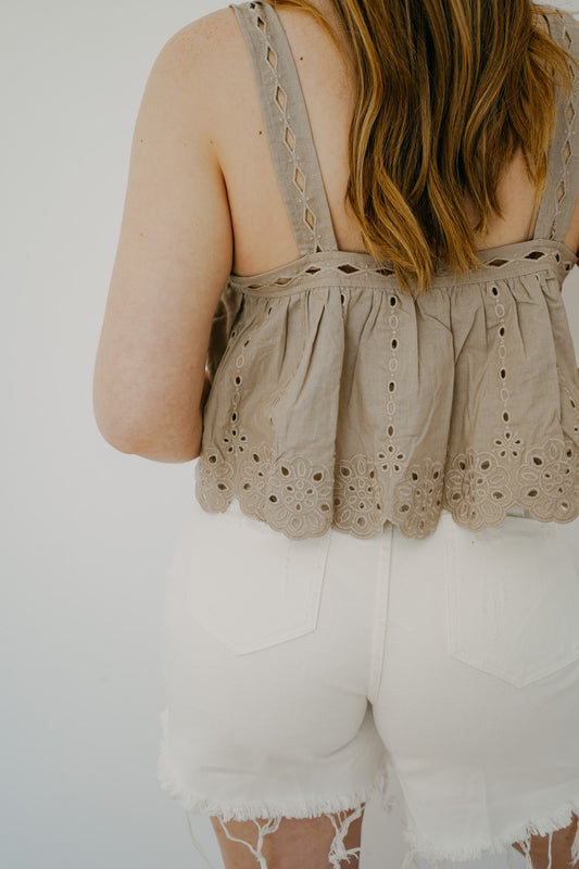 Abby Ivory Denim Shorts