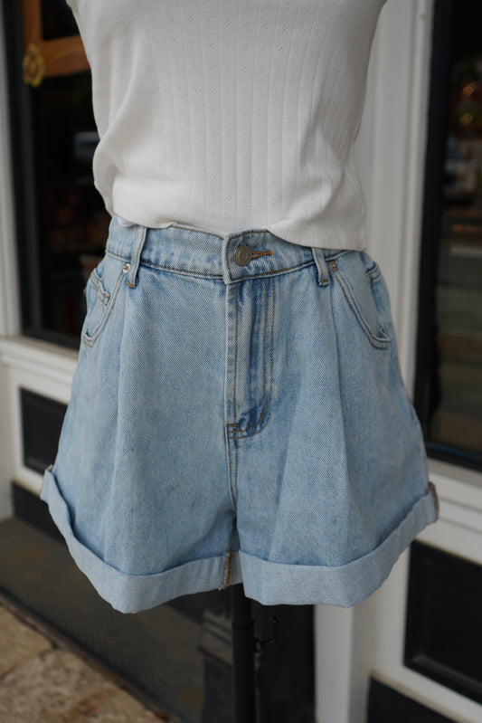 Summer Cuffed Denim Shorts