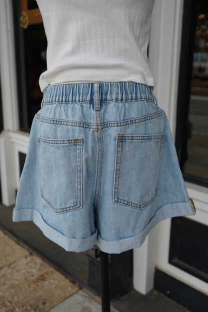 Summer Cuffed Denim Shorts