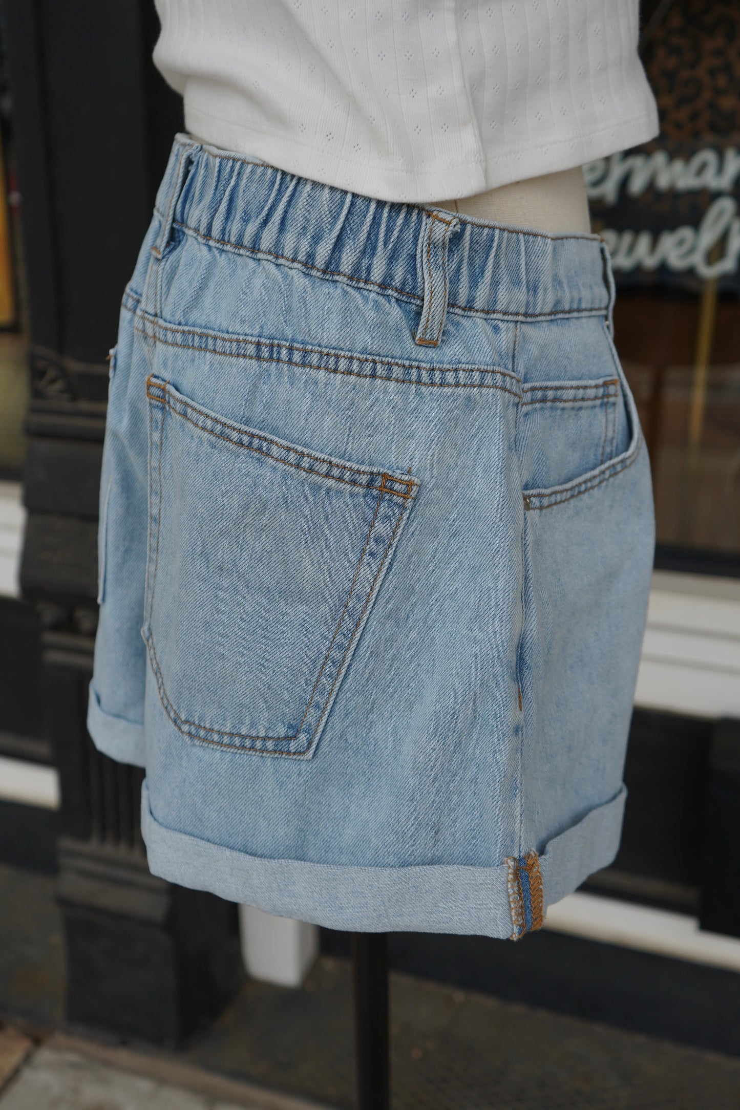 Summer Cuffed Denim Shorts