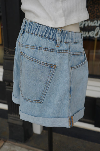 Summer Cuffed Denim Shorts