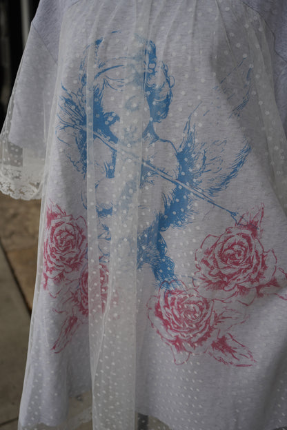 Angel Lace Layered T-shirt Dress